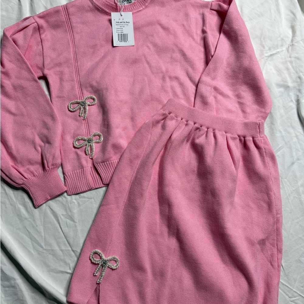 Lola + The Boys Pink Kids Matching Set